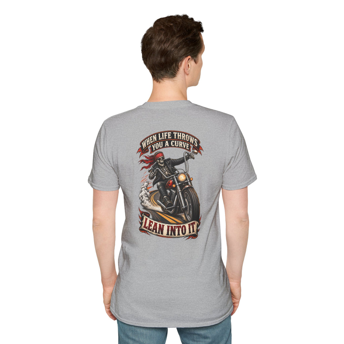 Motorcycle Rider Skull Tee — Born to Ride Graphic T-Shirt