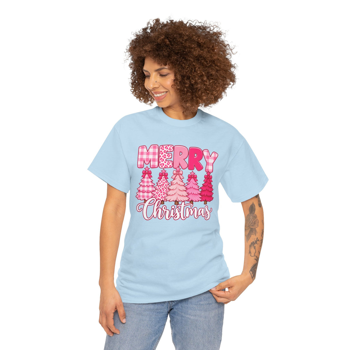 Merry Christmas Pink Christmas Tree T-Shirt
