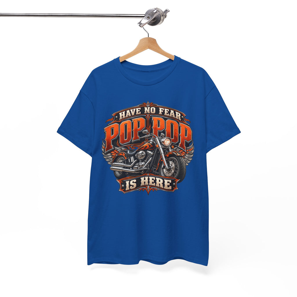 Pop Pop Is Here Motorcycle Dad T-Shirt