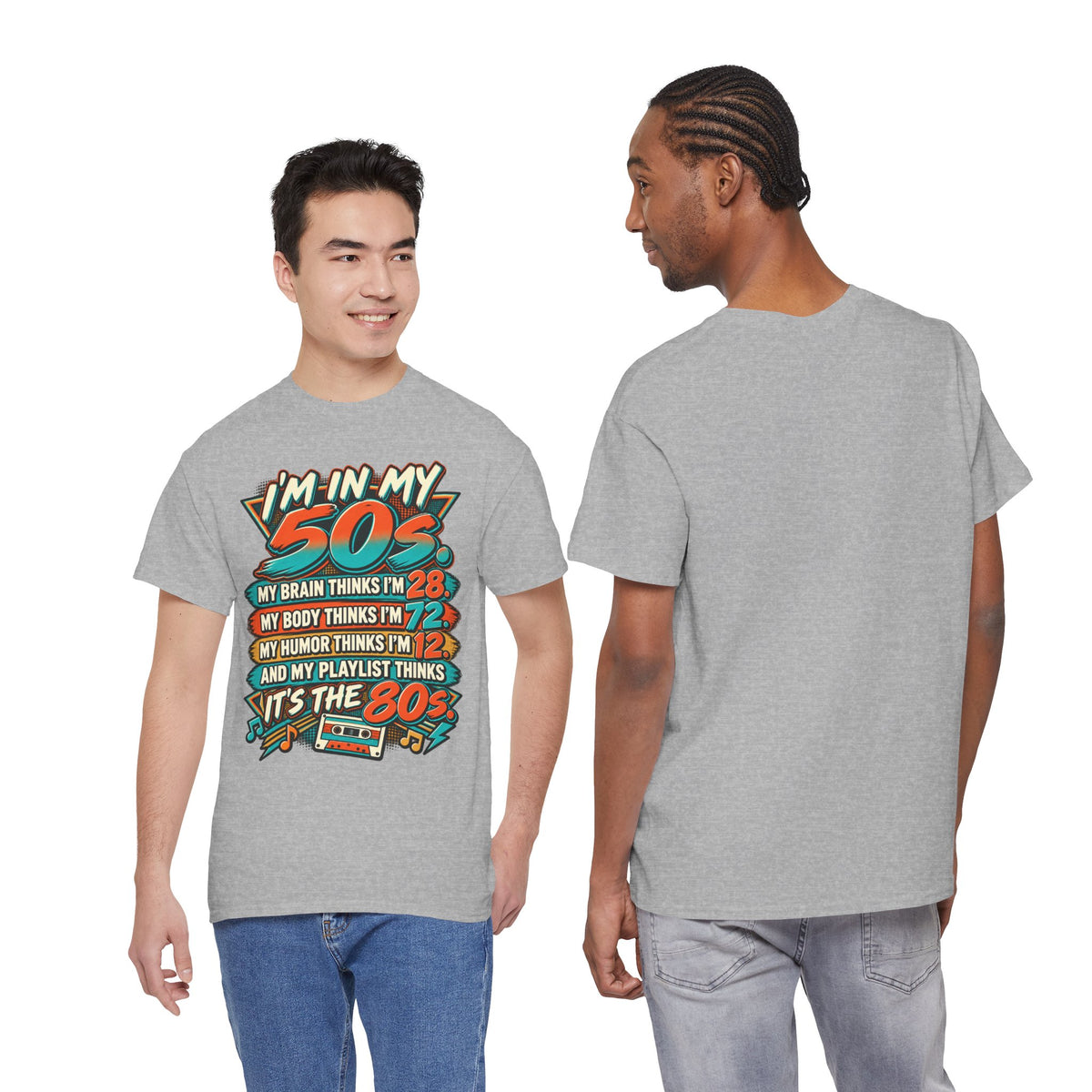 Retro 50s Birthday T‑Shirt — "I'm in My 50s" 80s Playlist Cassette Tee
