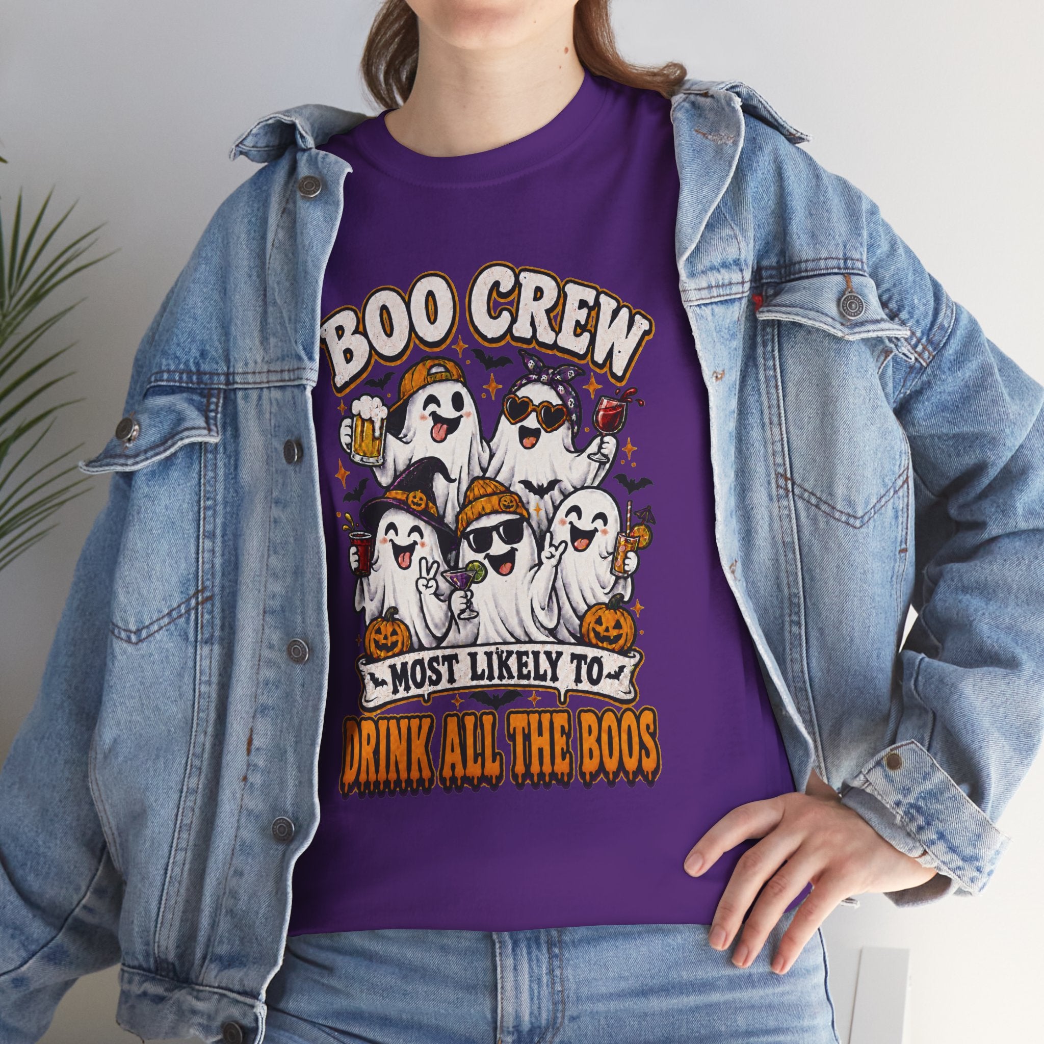 Boo Crew Halloween Tee — “Most Likely To Drink All The Boos” Ghost Party Shirt