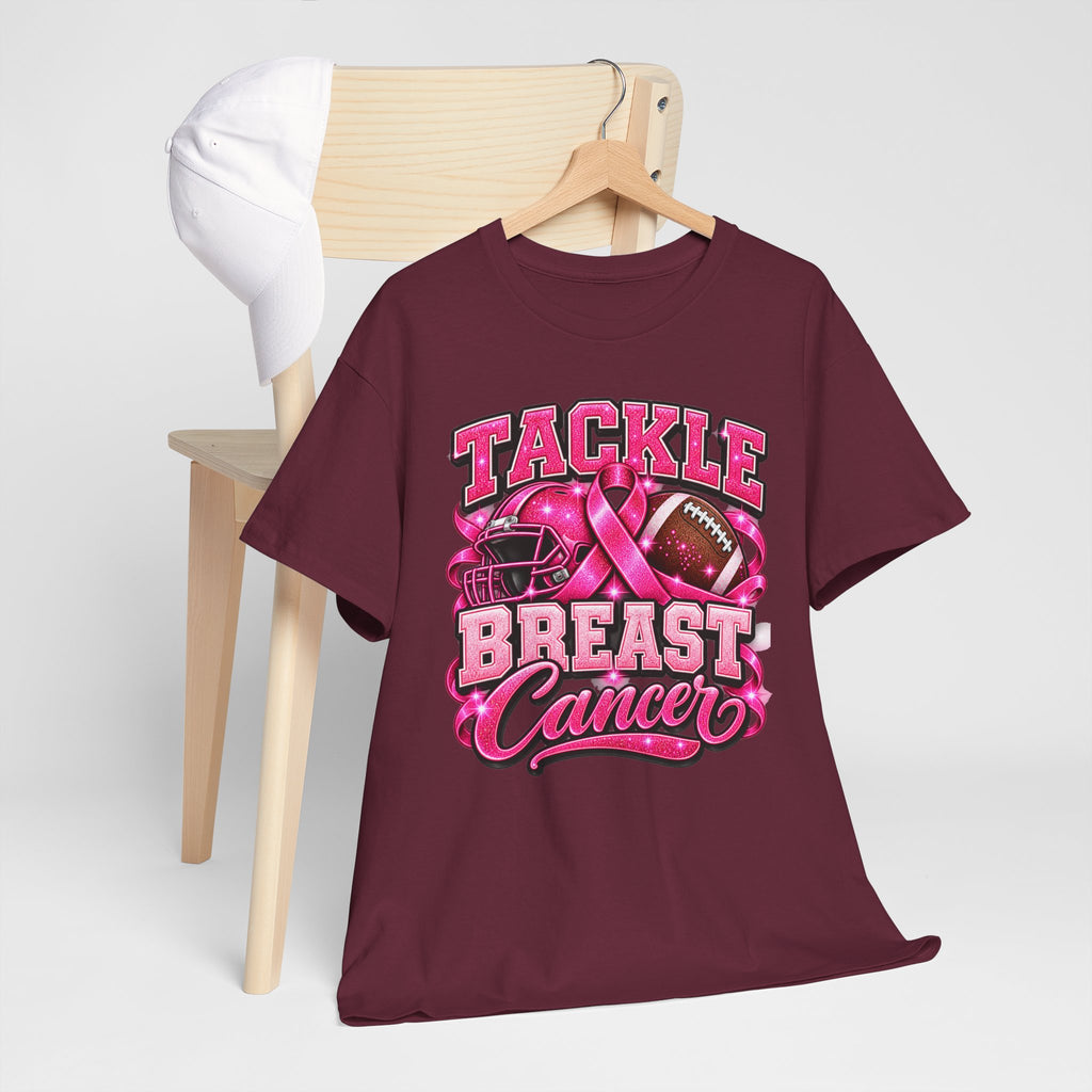 T-Shirt — "Tackle Breast Cancer" Pink Football Awareness Tee