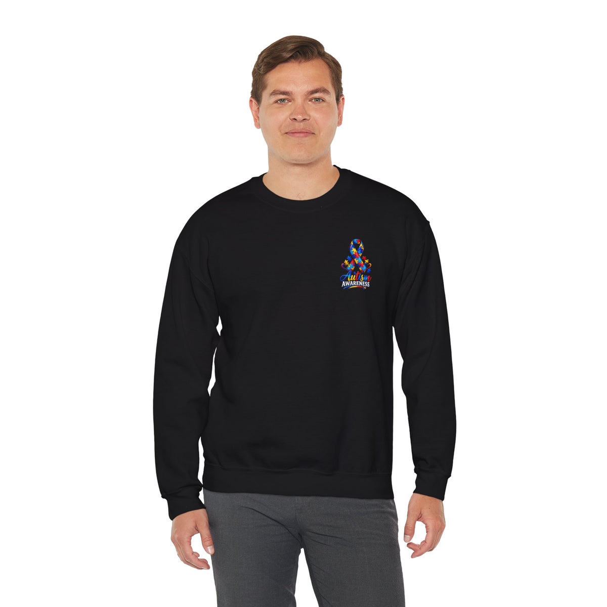 Autism Awareness Ribbon Crewneck Sweatshirt