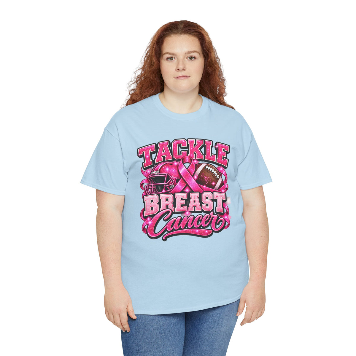 T-Shirt — "Tackle Breast Cancer" Pink Football Awareness Tee