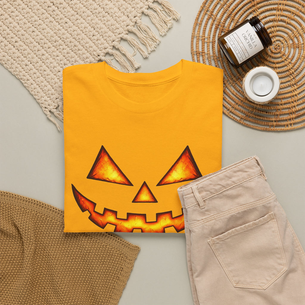 Jack-O'-Lantern Pumpkin Scary Face T-Shirt — Halloween Horror Costume Tee