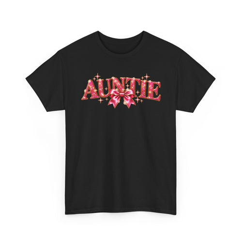 Auntie Graphic T-Shirt | Pink Bow Design
