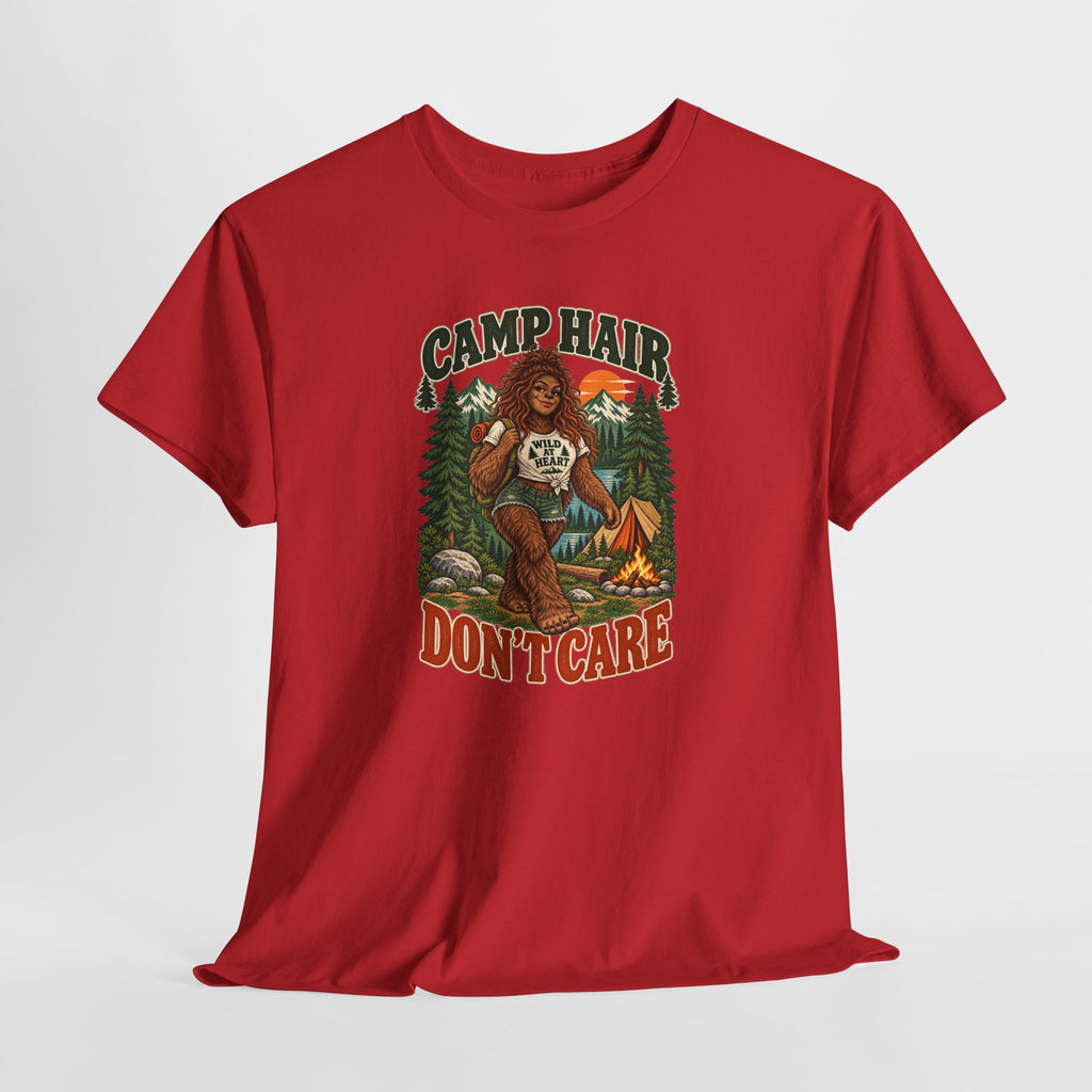 Camp Hair Don't Care T-Shirt — Retro Camping Graphic Tee
