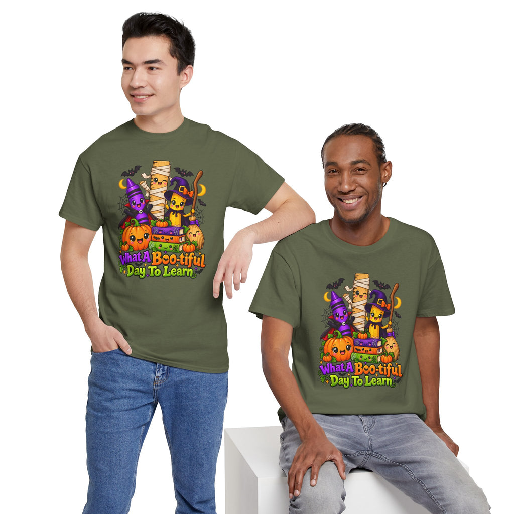 Halloween Teacher Tee — "What A Boo-tiful Day To Learn" Kids' Classroom Shirt