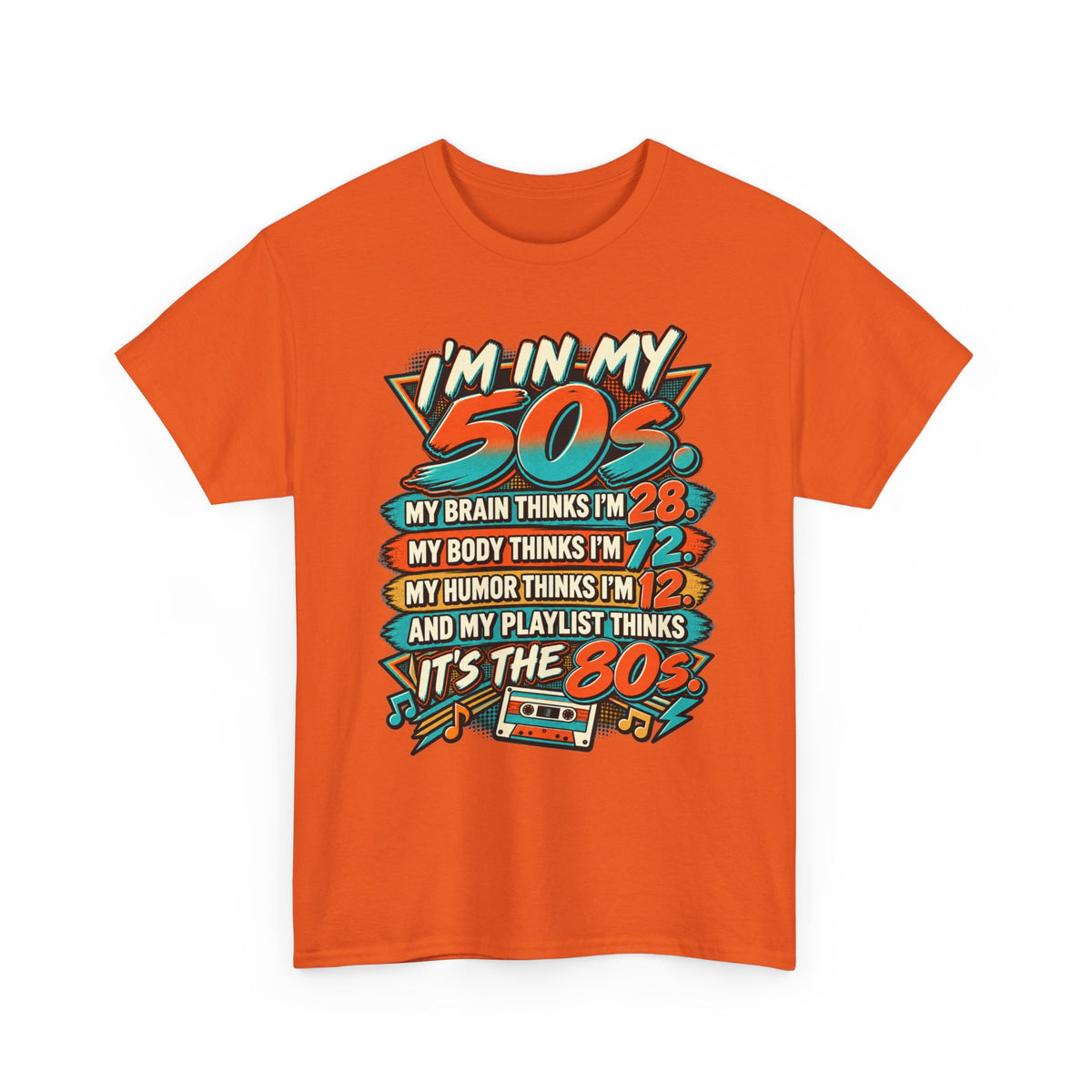 Retro 50s Birthday T‑Shirt — "I'm in My 50s" 80s Playlist Cassette Tee