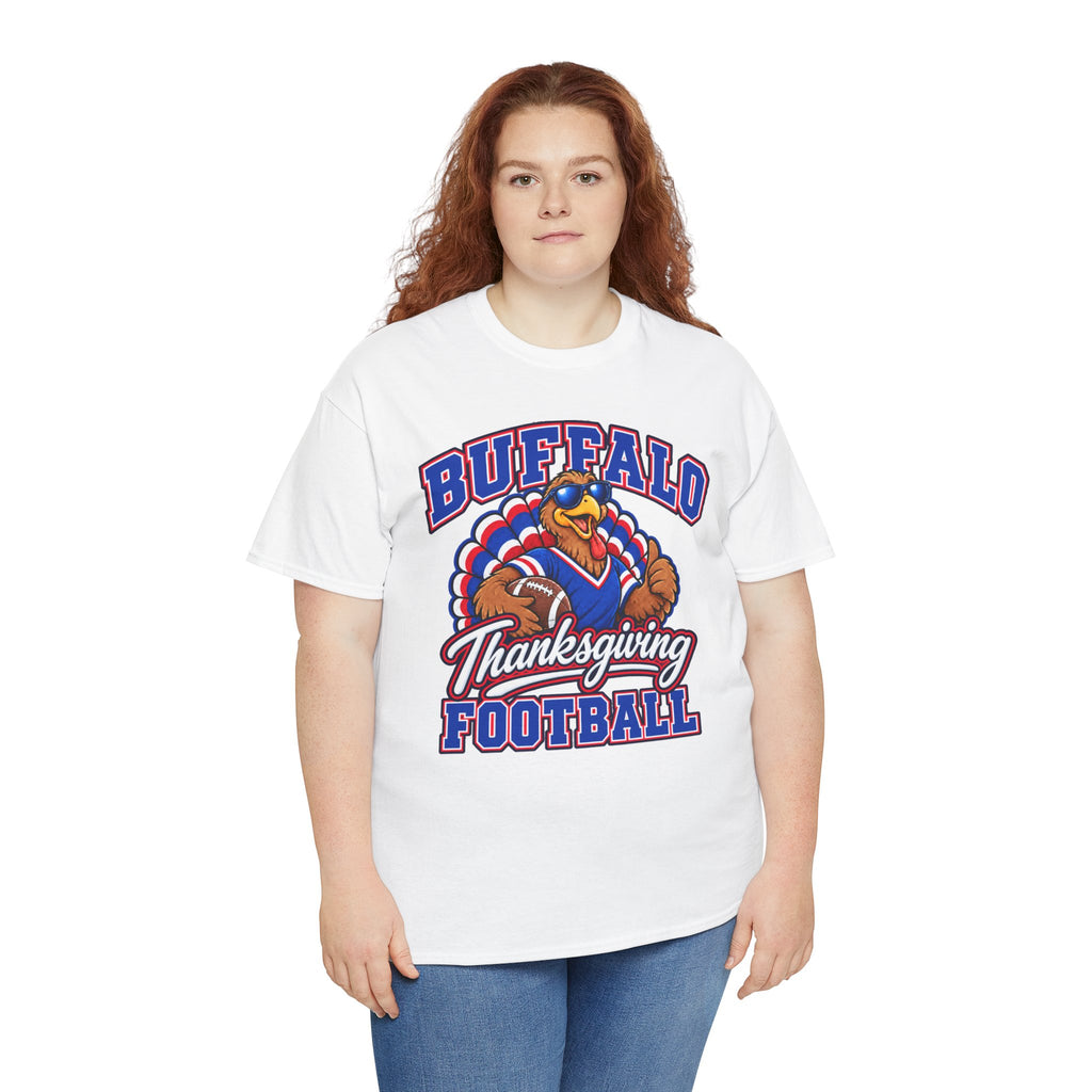 Buffalo Thanksgiving Football T-Shirt — Turkey Mascot Game Day Tee