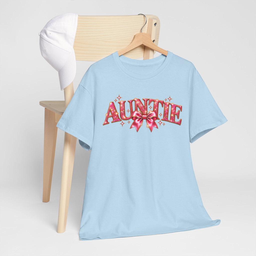 Auntie Graphic T-Shirt | Pink Bow Design