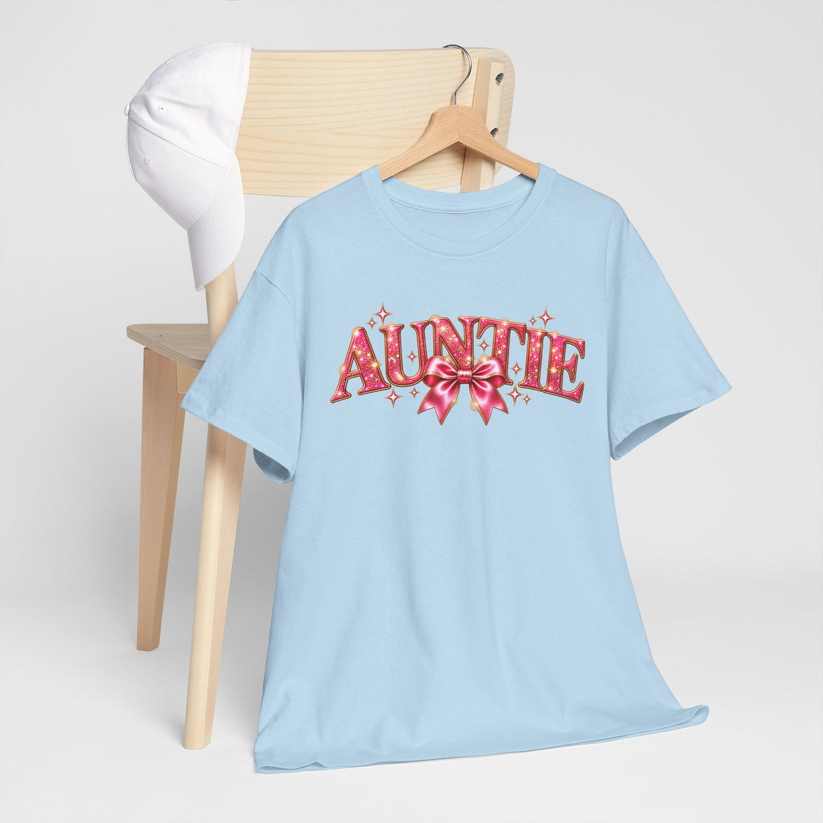 Auntie Graphic T-Shirt | Pink Bow Design