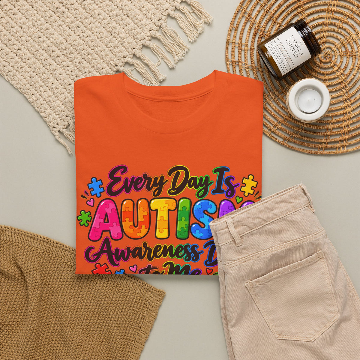 Autism Awareness T-Shirt — "Every Day Is Autism Awareness Day to Me" Colorful Puzzle Tee