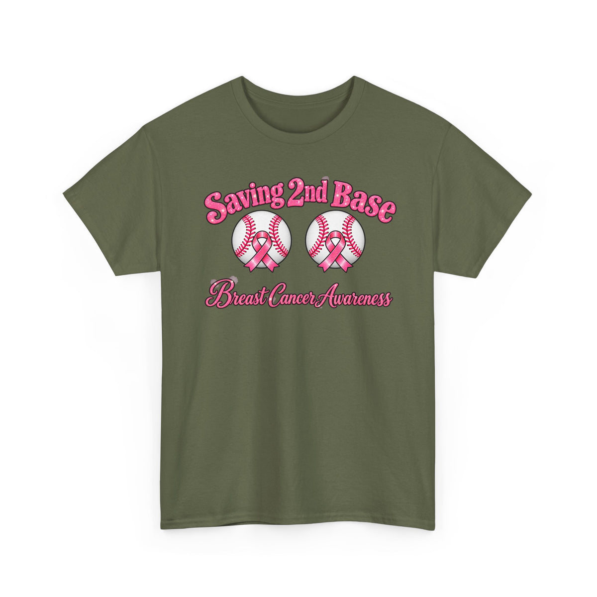Saving 2nd Base Breast Cancer Awareness T-Shirt