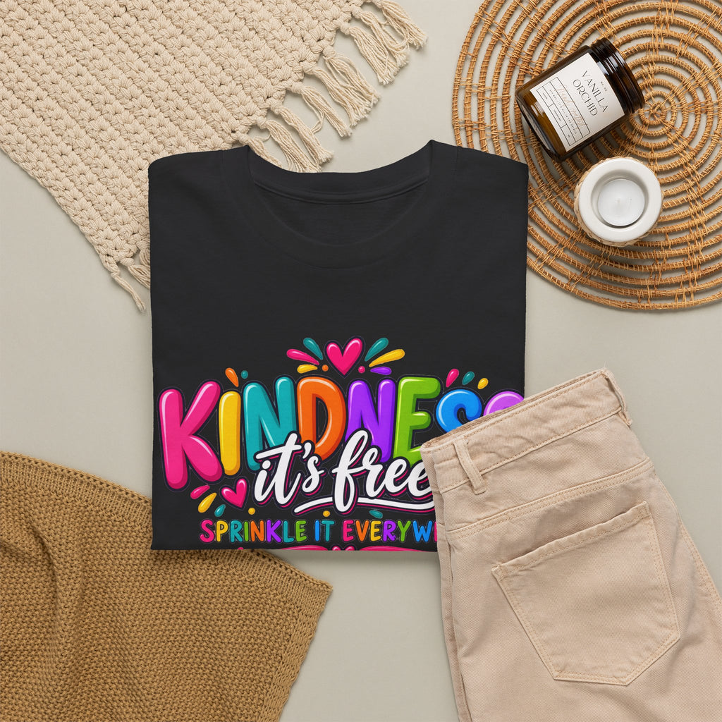 Kindness Is Free Rainbow Tee — Cute Positive Message T-Shirt