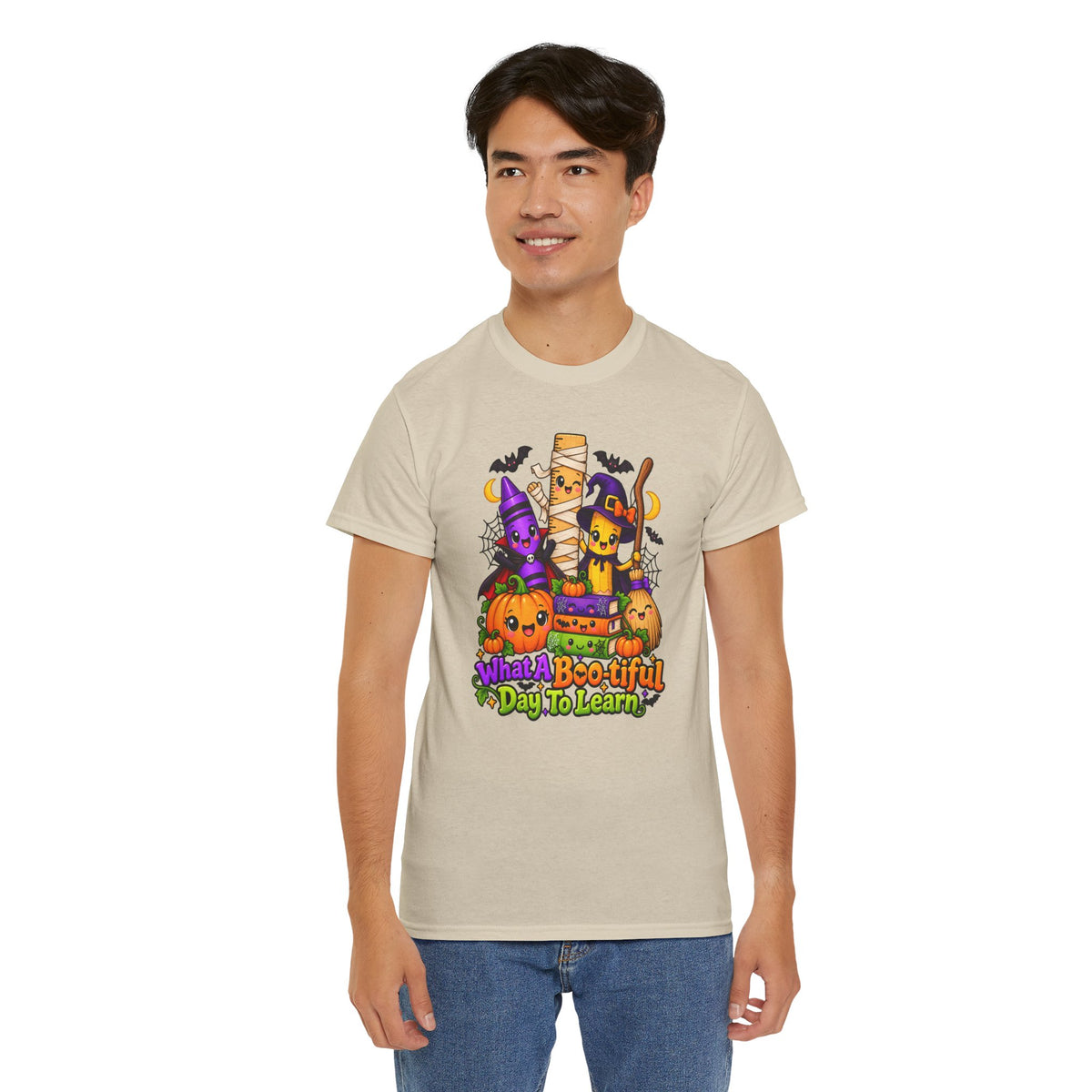 Halloween Teacher Tee — "What A Boo-tiful Day To Learn" Kids' Classroom Shirt