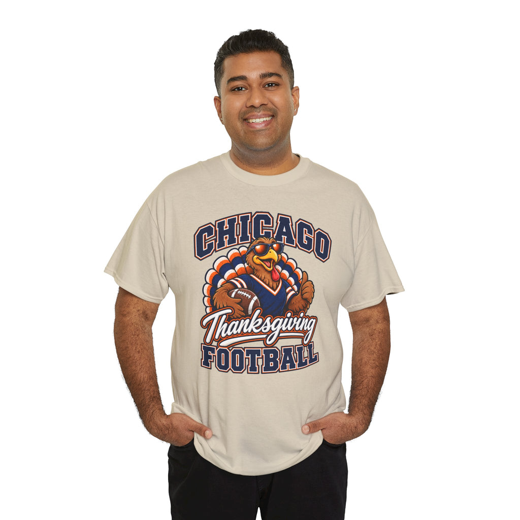 Chicago Thanksgiving Football T-Shirt — Turkey Mascot Game Day Tee