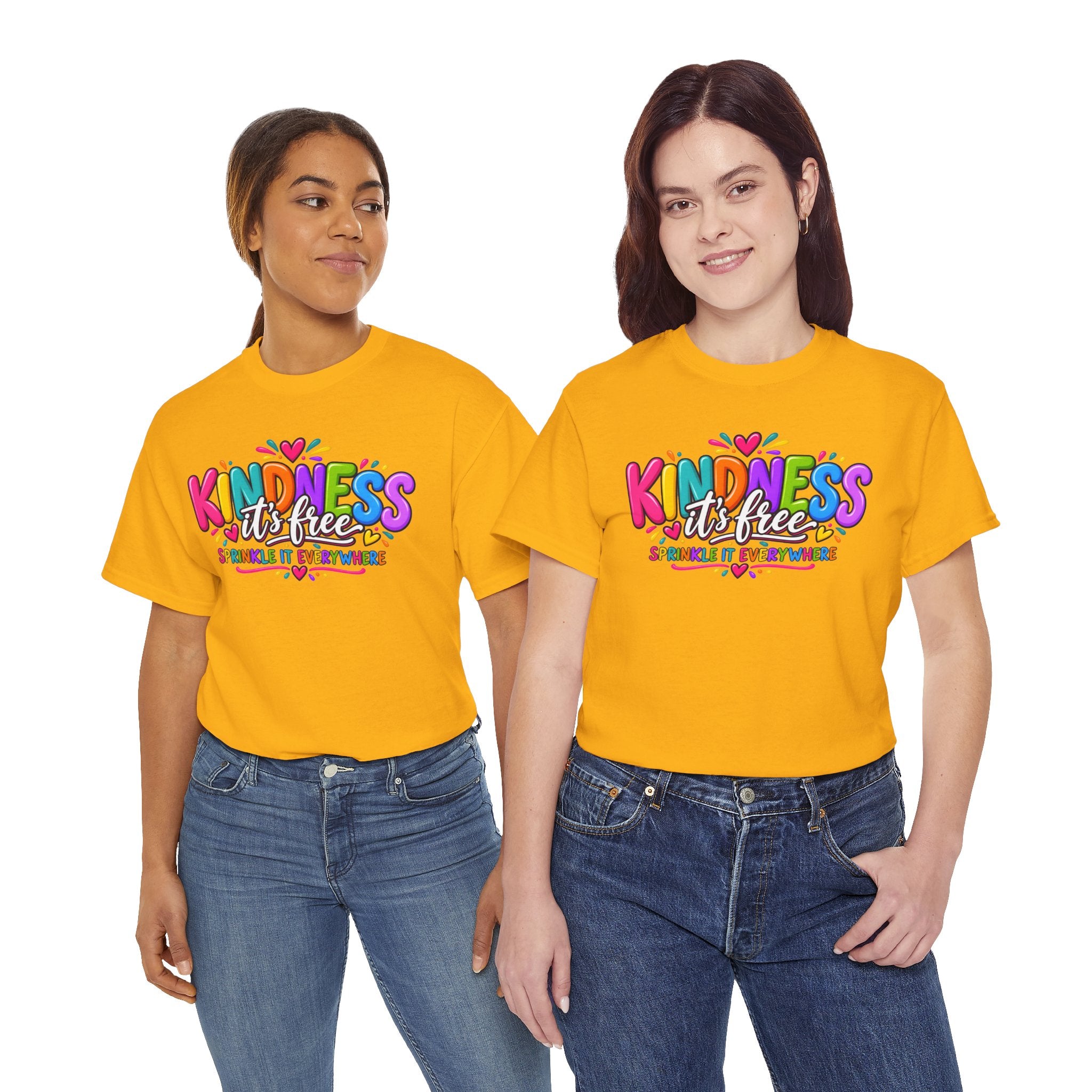 Kindness Is Free Rainbow Tee — Cute Positive Message T-Shirt