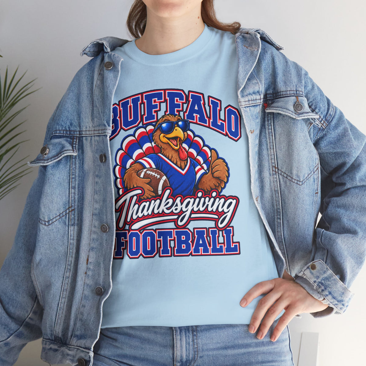 Buffalo Thanksgiving Football T-Shirt — Turkey Mascot Game Day Tee