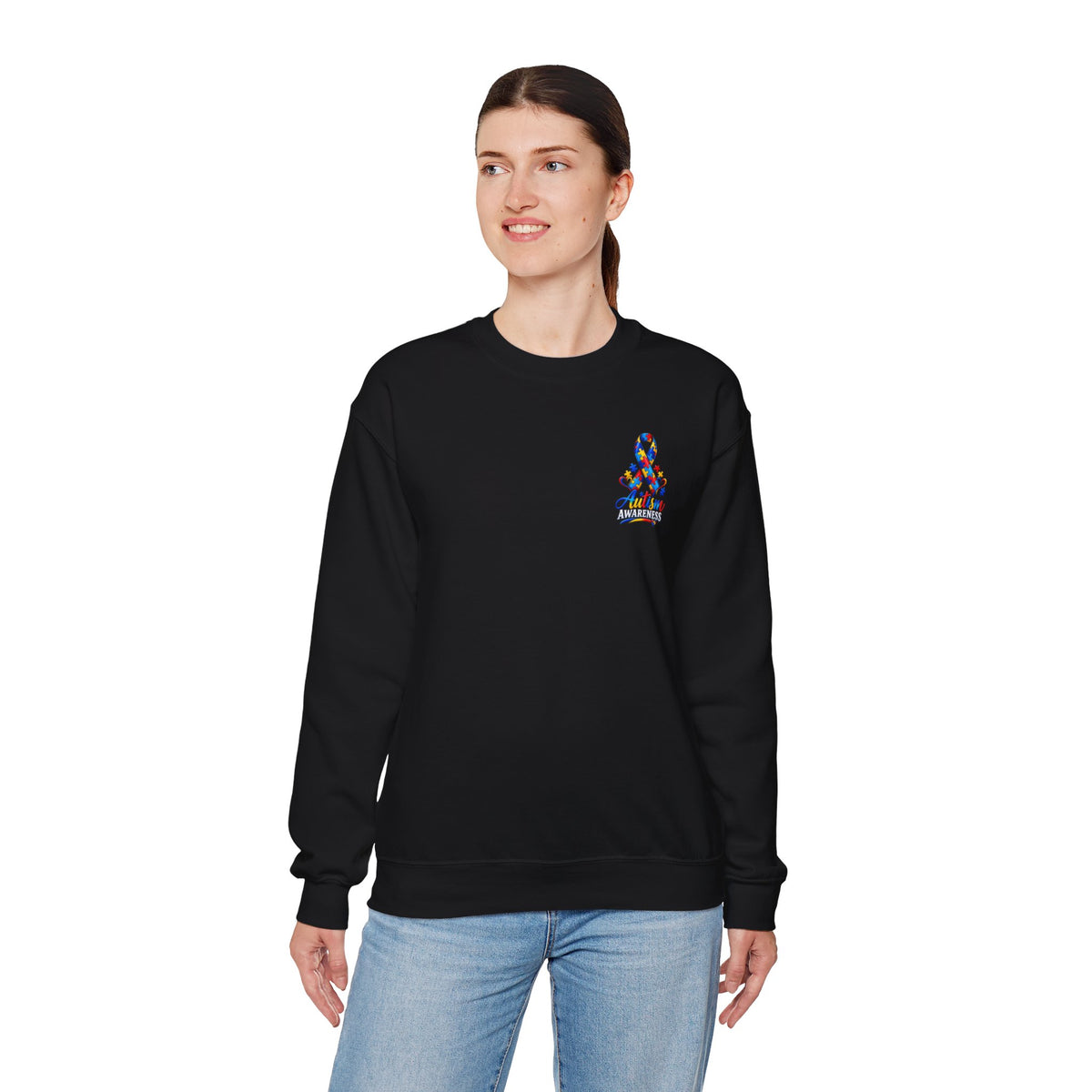 Autism Awareness Ribbon Crewneck Sweatshirt