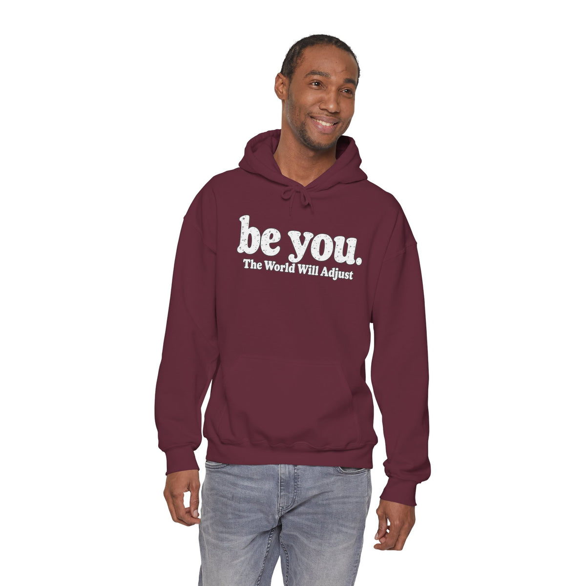 “Hey You, The World Will Adjust” Inspirational Hoodie