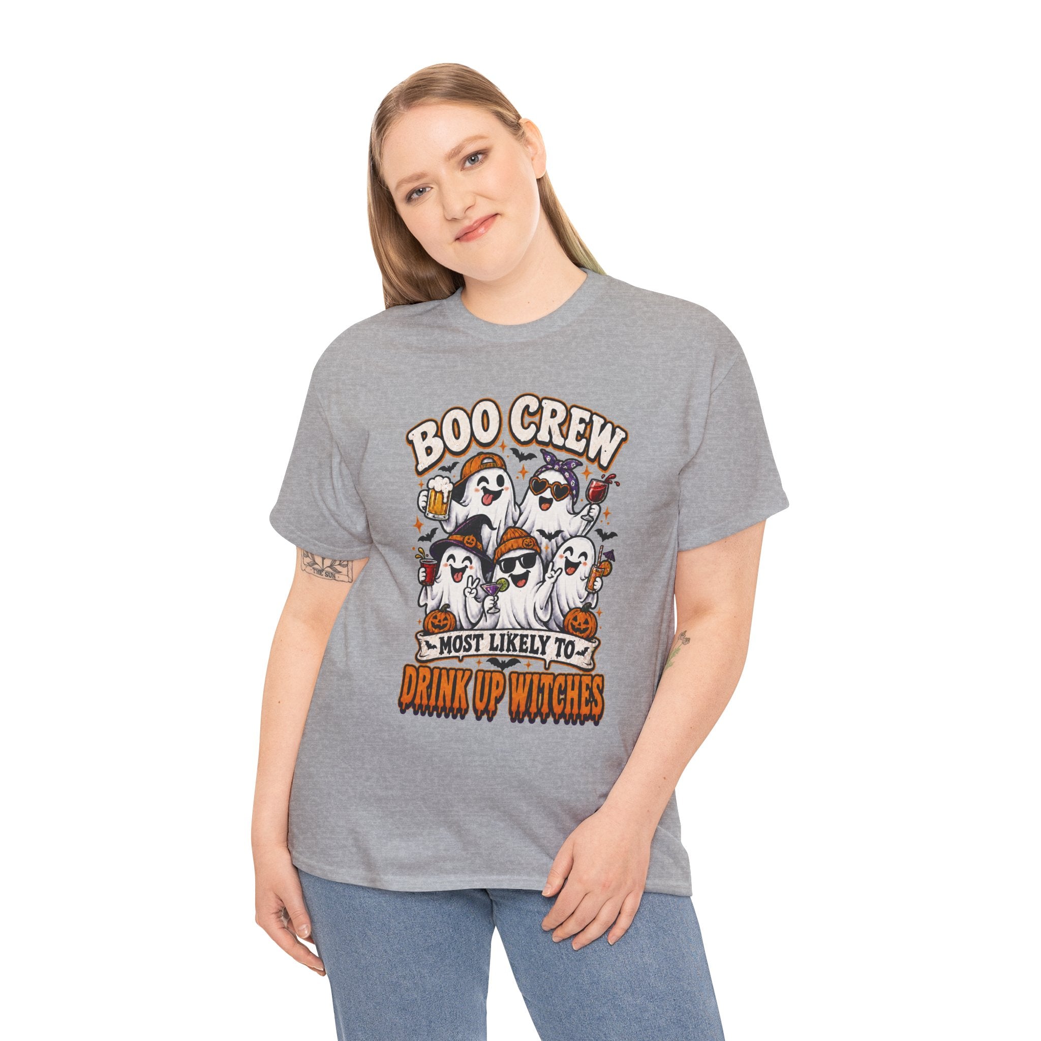 Boo Crew Halloween Tee — "Most Likely to Drink Up Witches" Ghost Party Shirt