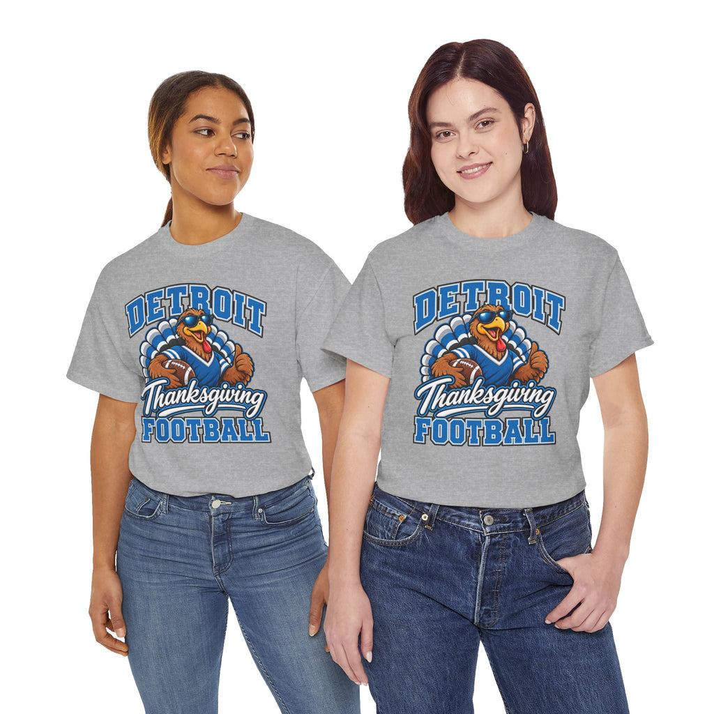 Detroit Thanksgiving Football Tee — Turkey Mascot Game Day Shirt