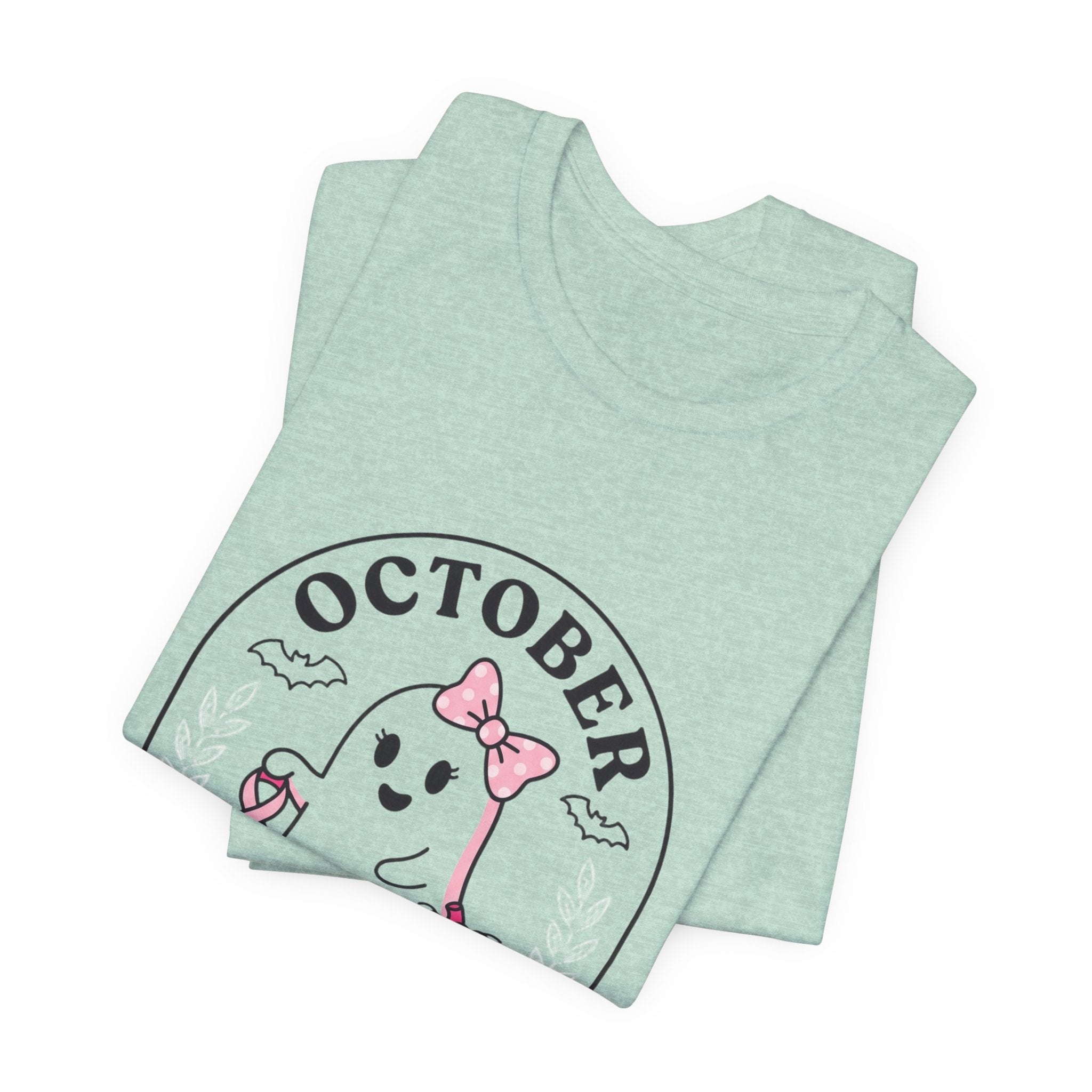 October Pink Boo Crew Tee — Breast Cancer Awareness Ghost T-Shirt