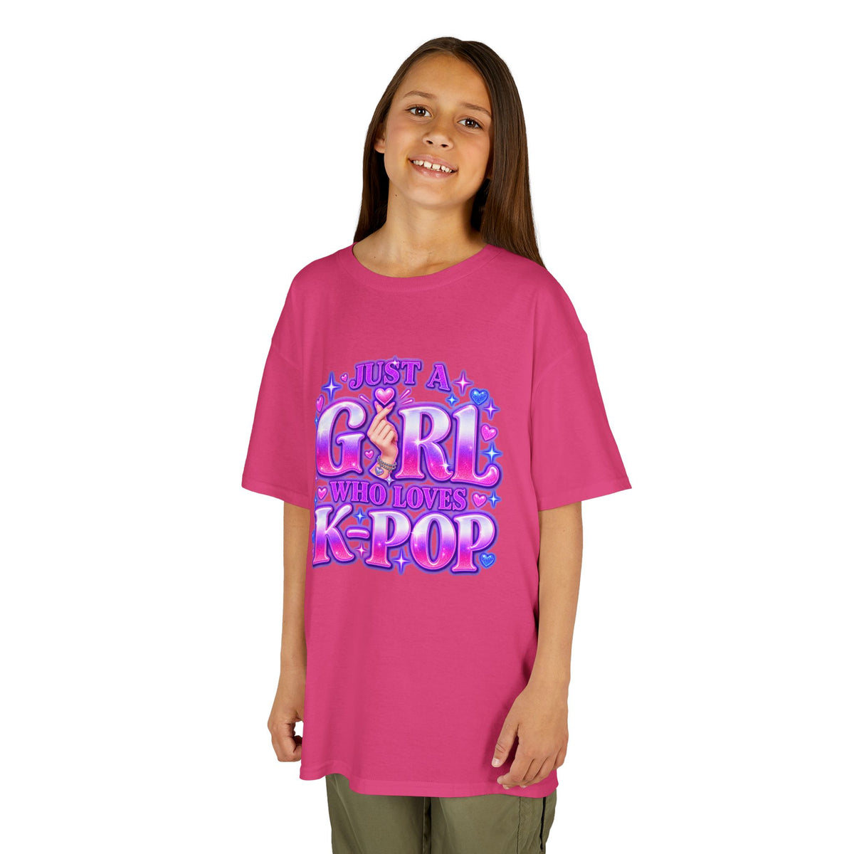 Kids T‑Shirt — "Just a Girl Who Loves K‑Pop" Cute K‑Pop Fan Tee
