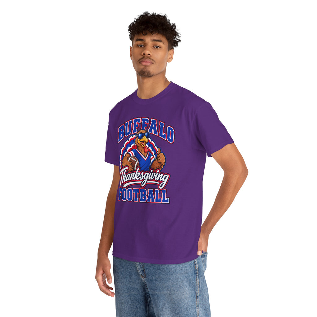 Buffalo Thanksgiving Football T-Shirt — Turkey Mascot Game Day Tee
