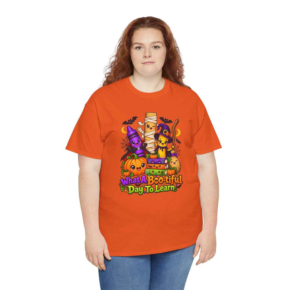 Halloween Teacher Tee — "What A Boo-tiful Day To Learn" Kids' Classroom Shirt