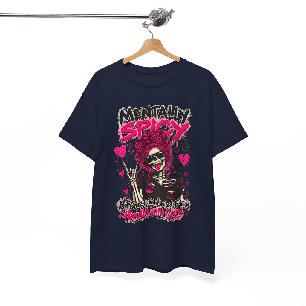 Mentally Spicy Skeleton Graphic T-Shirt