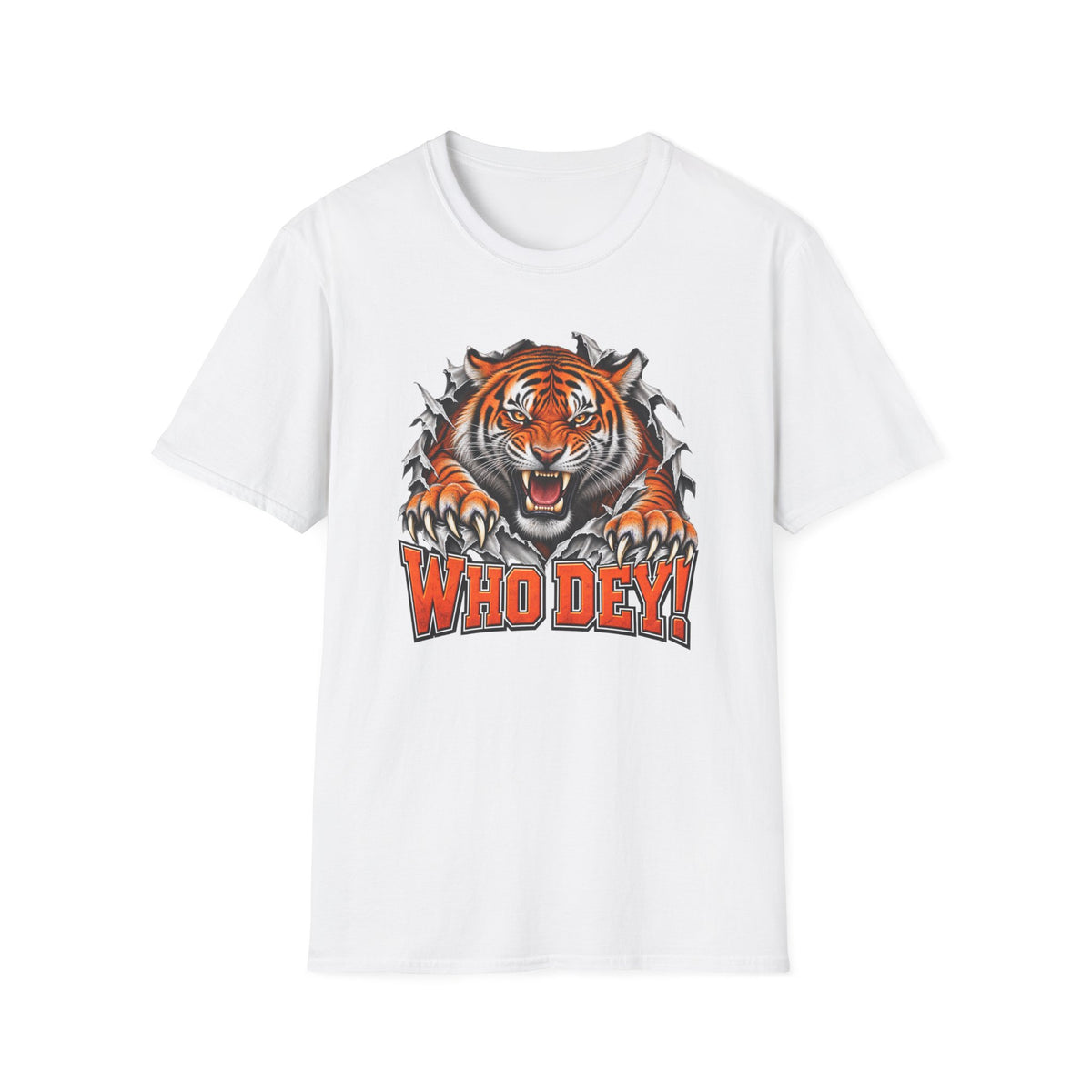 Tiger Graphic T-Shirt — "Who Dey!" Fierce Roaring Design