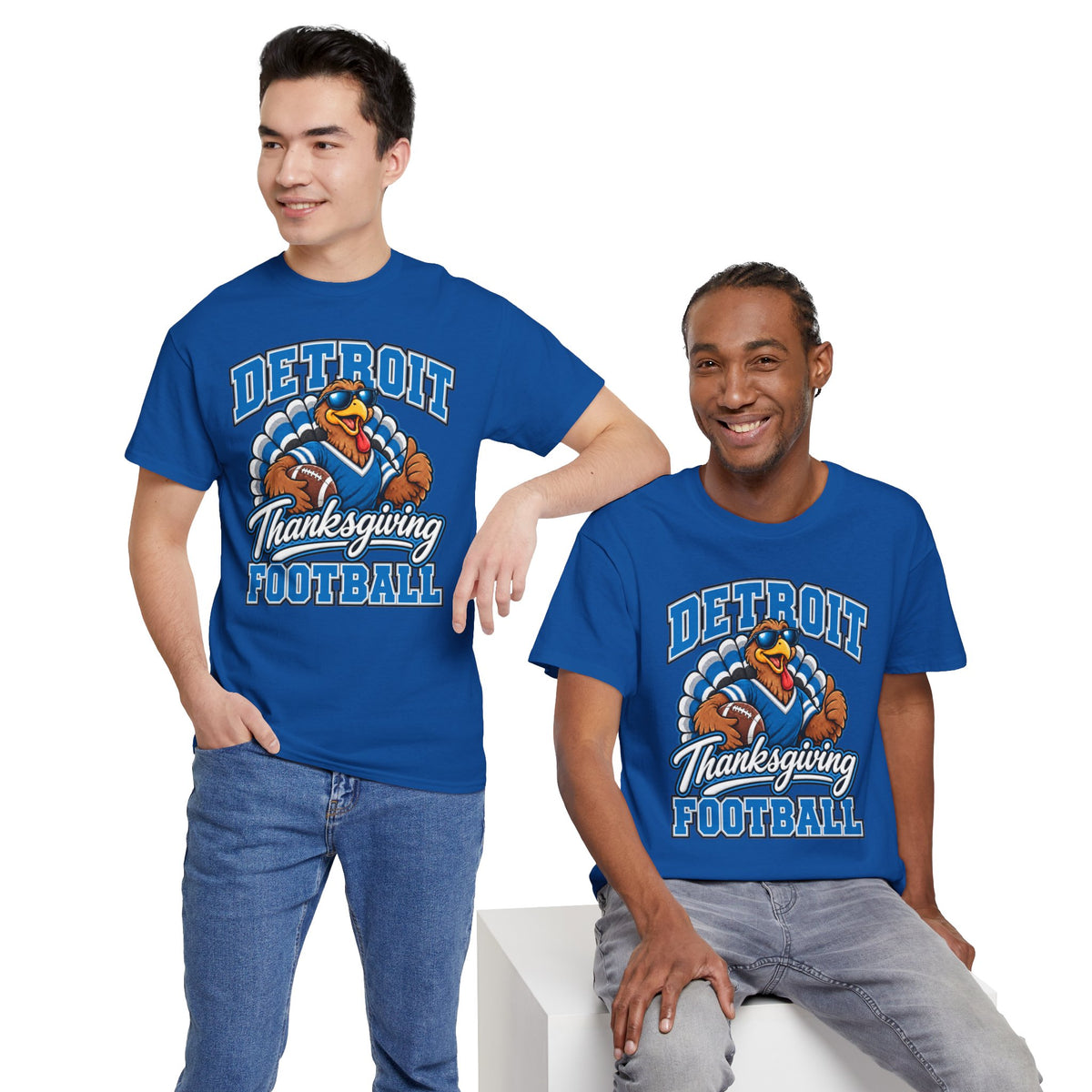 Detroit Thanksgiving Football Tee — Turkey Mascot Game Day Shirt
