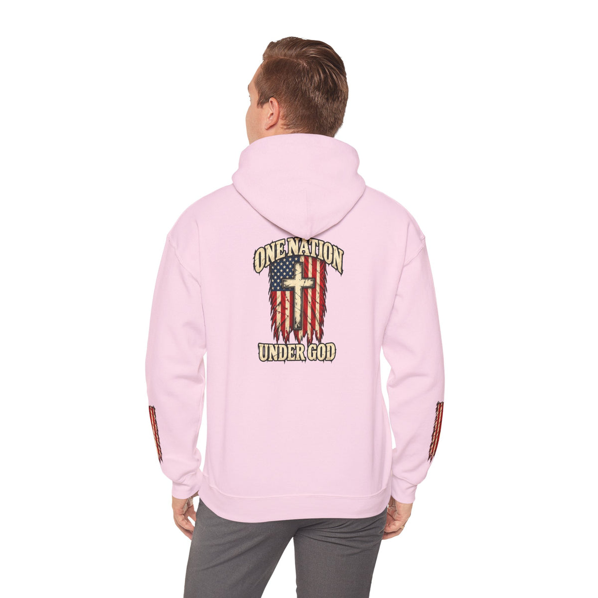 One Nation Under God Patriotic Cross Hoodie
