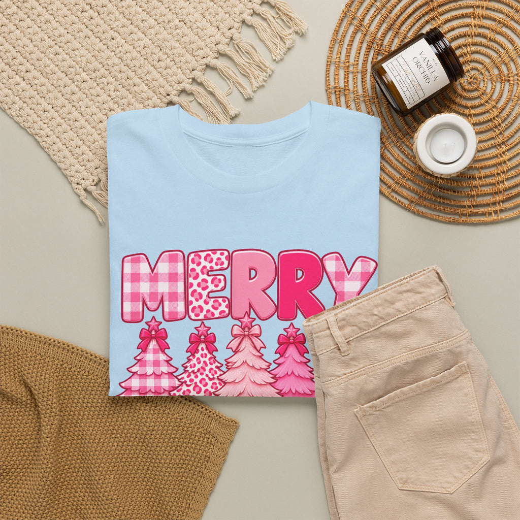 Merry Christmas Pink Christmas Tree T-Shirt