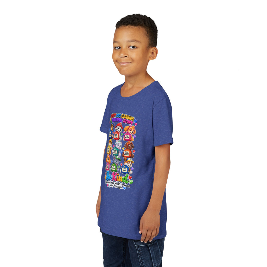 Be Kind Youth Short Sleeve Tee – Colorful Cartoon Character Shirt