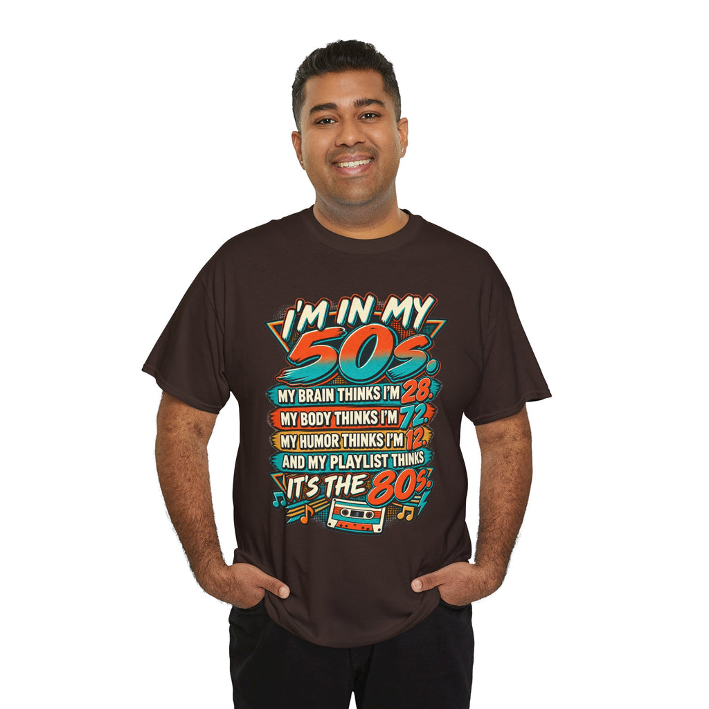 Retro 50s Birthday T‑Shirt — "I'm in My 50s" 80s Playlist Cassette Tee