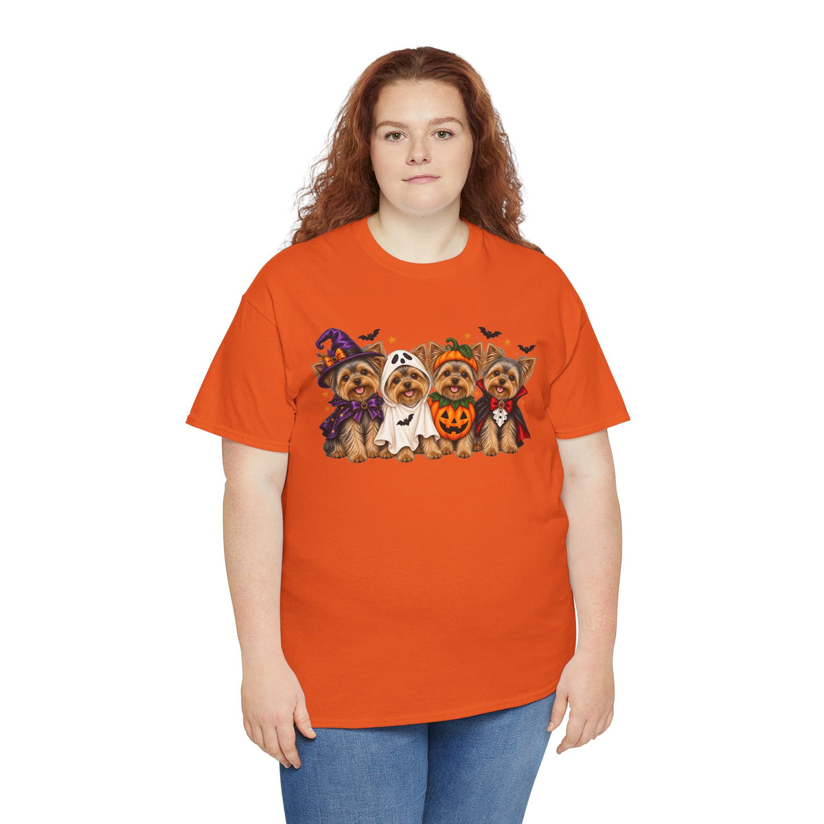 Halloween Yorkie T-Shirt — Cute Yorkies in Costumes (Pumpkin, Ghost, Witch, Vampire)