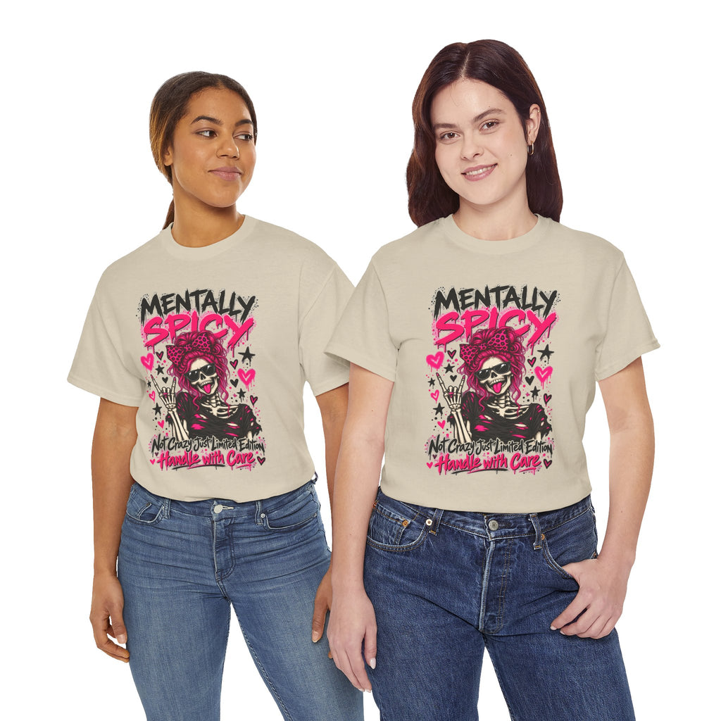 Mentally Spicy Skeleton Graphic T-Shirt
