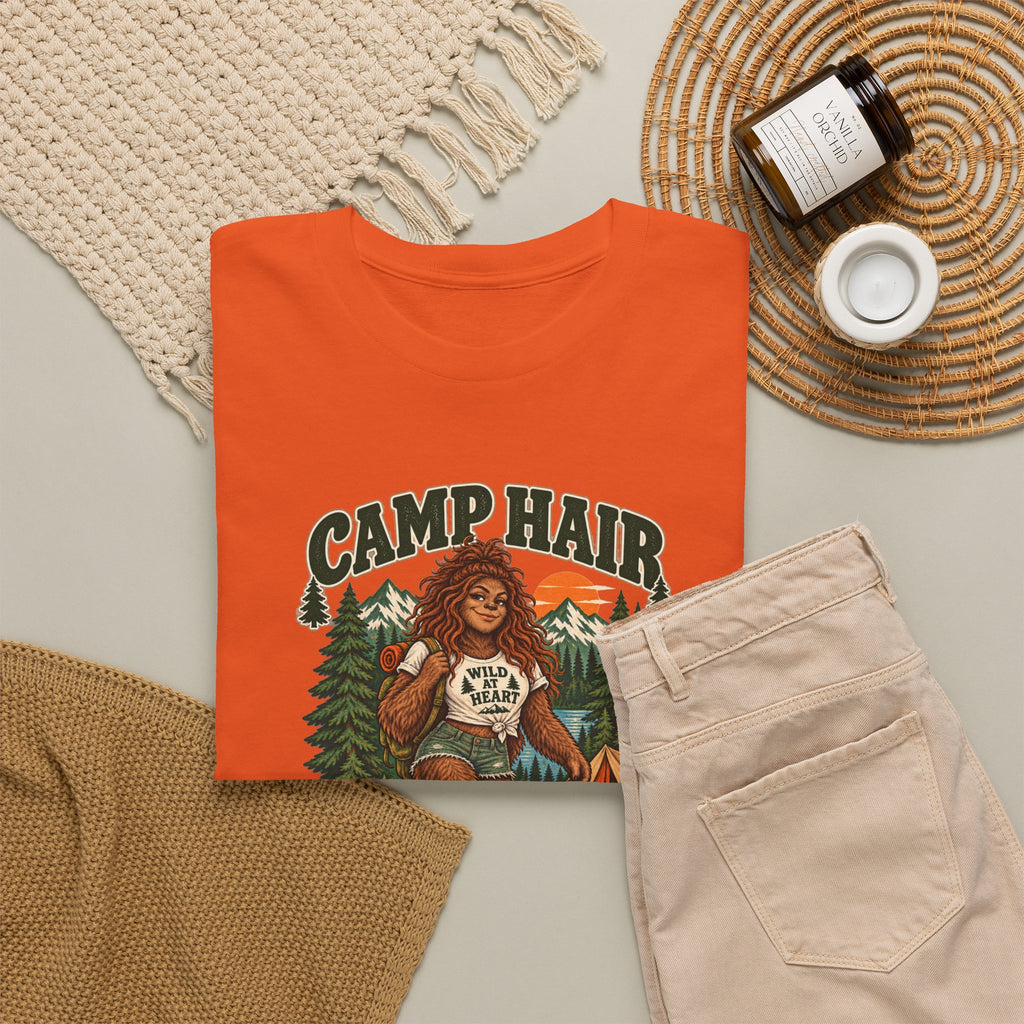 Camp Hair Don't Care T-Shirt — Retro Camping Graphic Tee