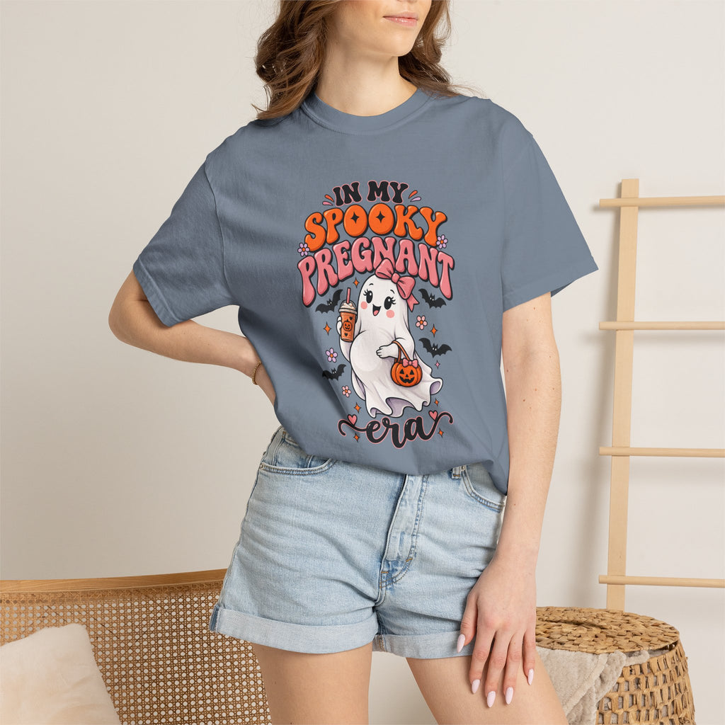 Pregnant Halloween T-Shirt — "In My Spooky Pregnant Era" Cute Ghost Maternity Tee