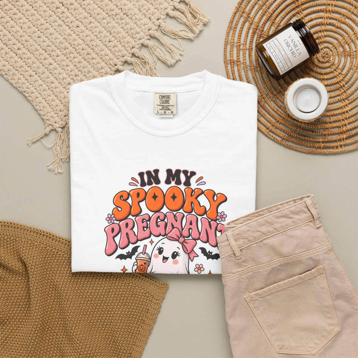 Pregnant Halloween T-Shirt — "In My Spooky Pregnant Era" Cute Ghost Maternity Tee
