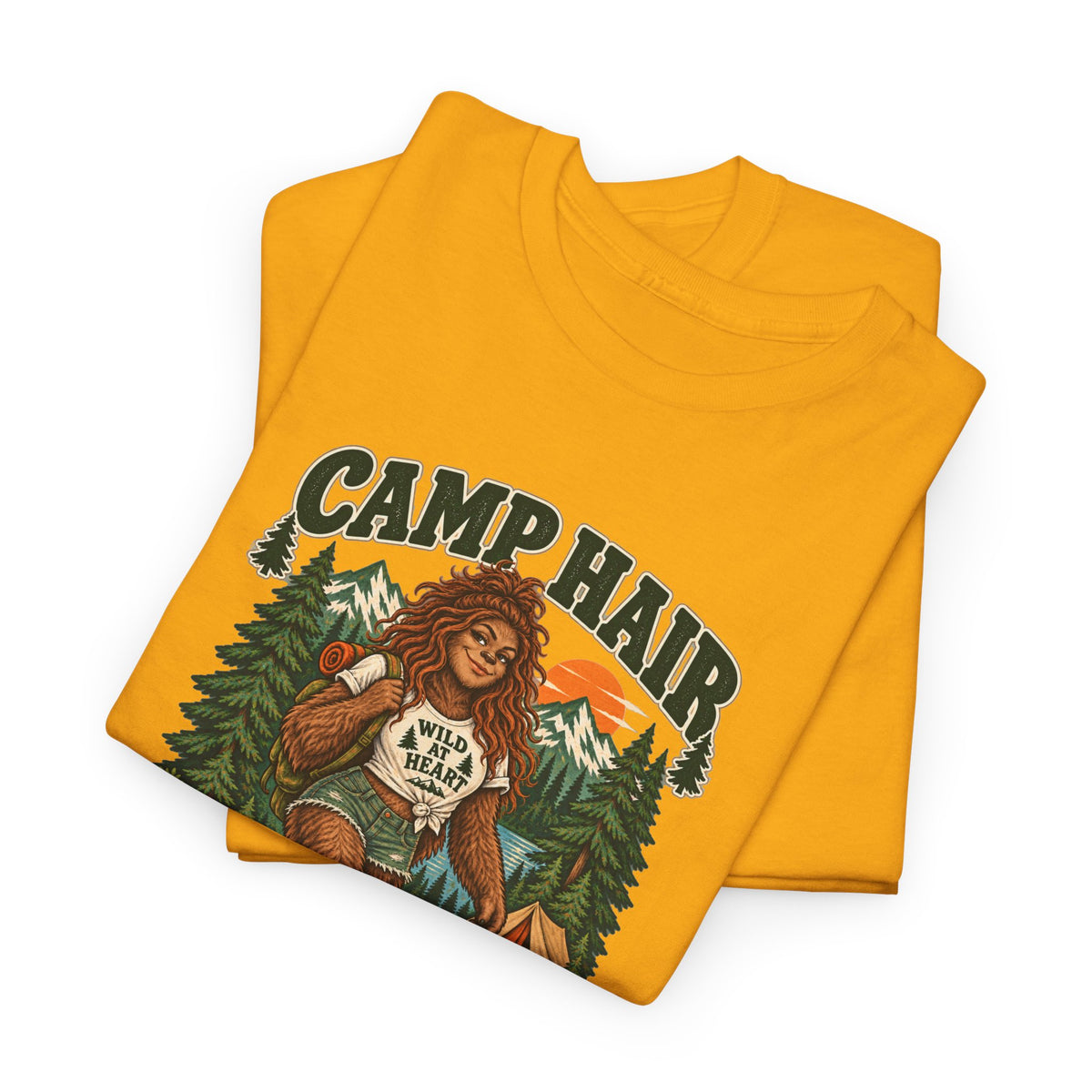 Camp Hair Don't Care T-Shirt — Retro Camping Graphic Tee