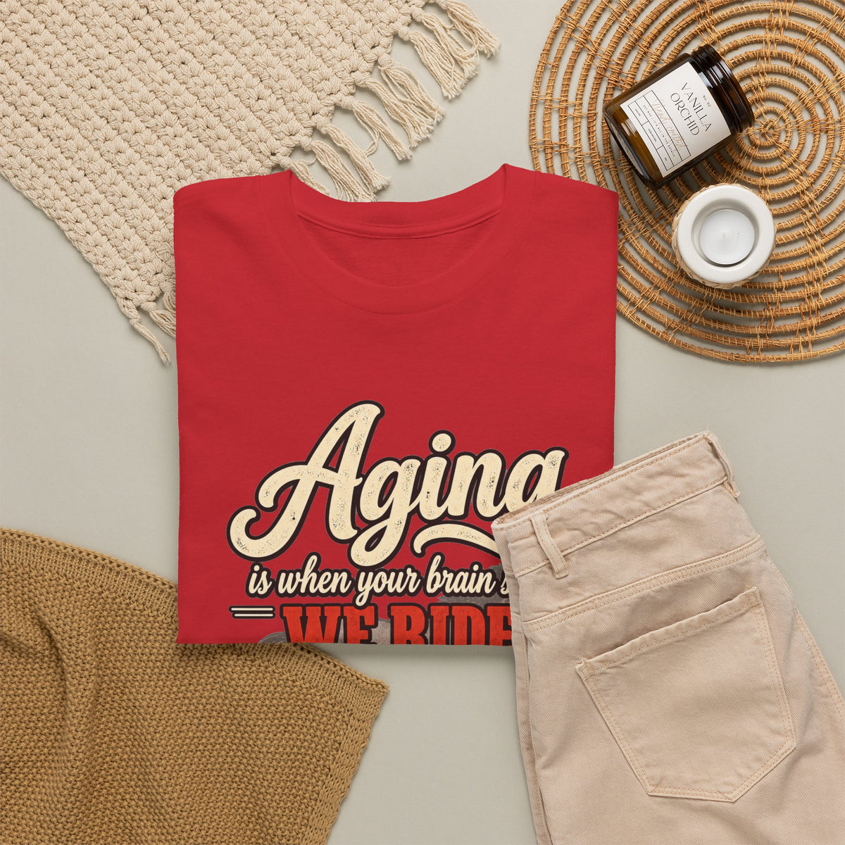 Aging: When Your Brain Says “We Ride at Dawn” Funny Graphic Tee
