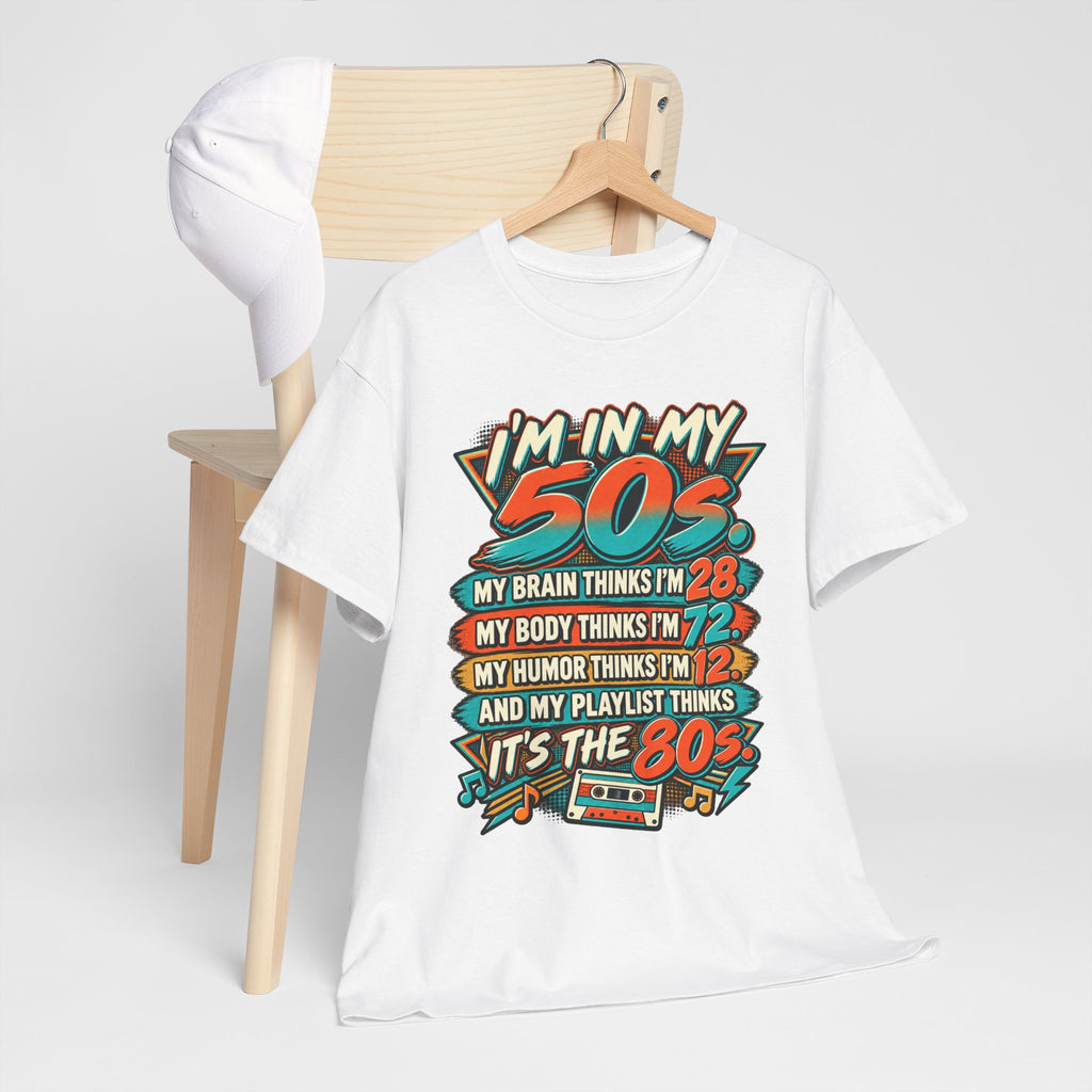 Retro 50s Birthday T‑Shirt — "I'm in My 50s" 80s Playlist Cassette Tee