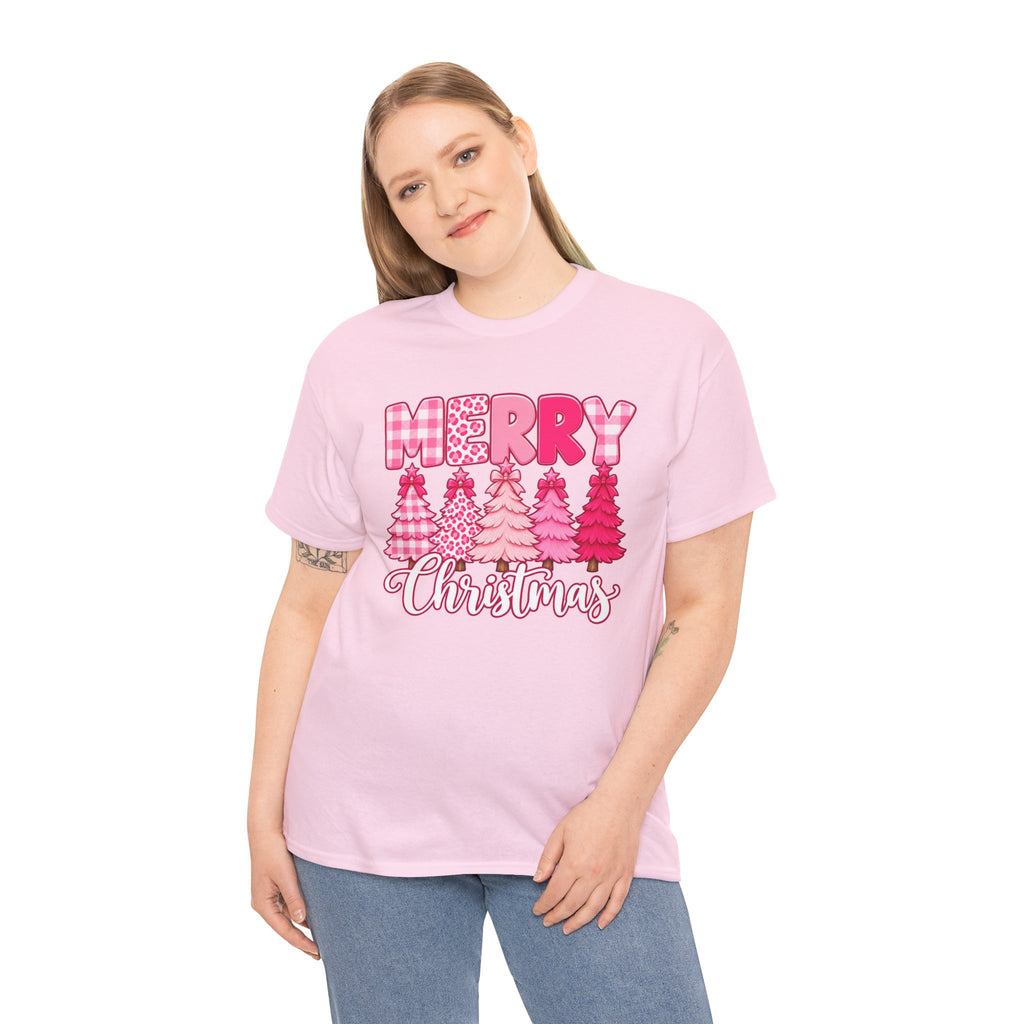 Merry Christmas Pink Christmas Tree T-Shirt