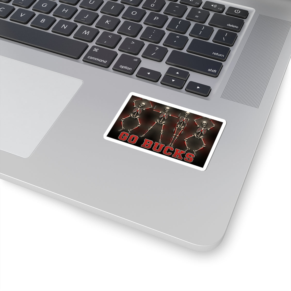 Go Bucks Skeleton Dance Sticker — Halloween Sports Fan Decal