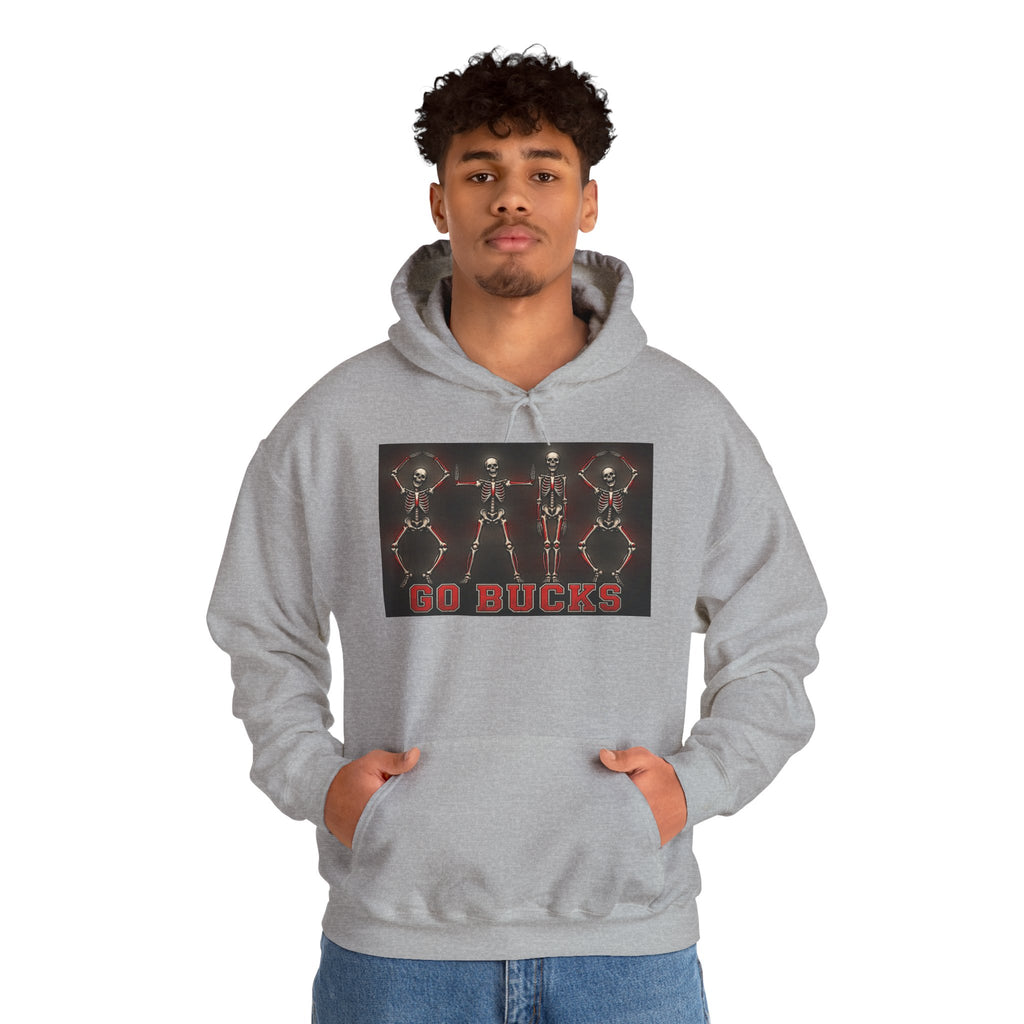 Go Bucks Hoodie — Vintage Red Deer Antlers Graphic Hooded Sweatshirt