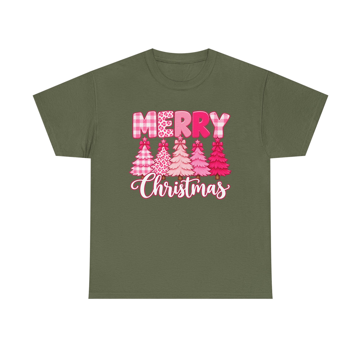 Merry Christmas Pink Christmas Tree T-Shirt